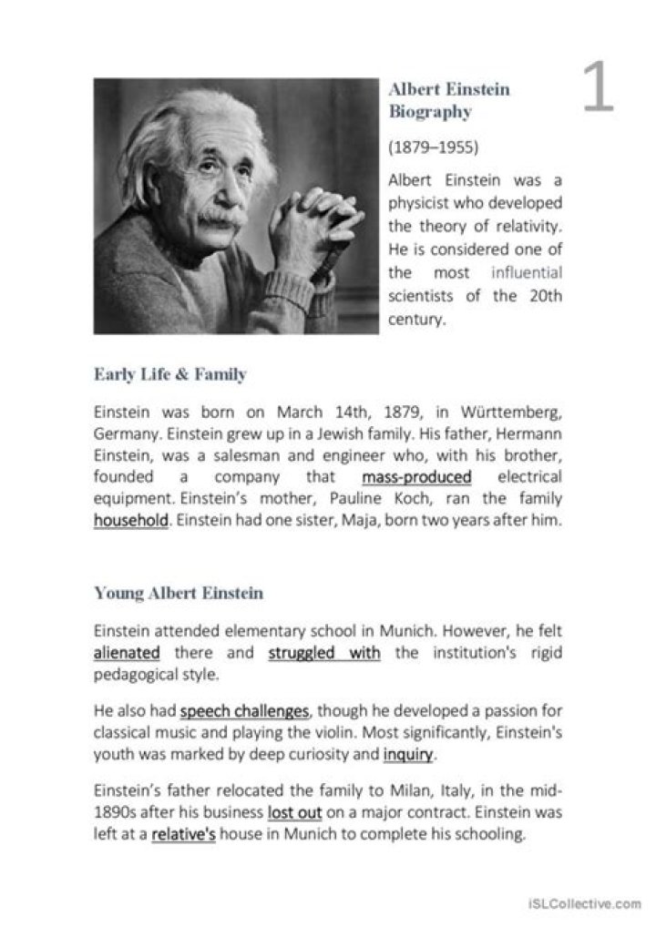 Albert Einstein Biography, Age, Height, Wife, Net Worth, Family